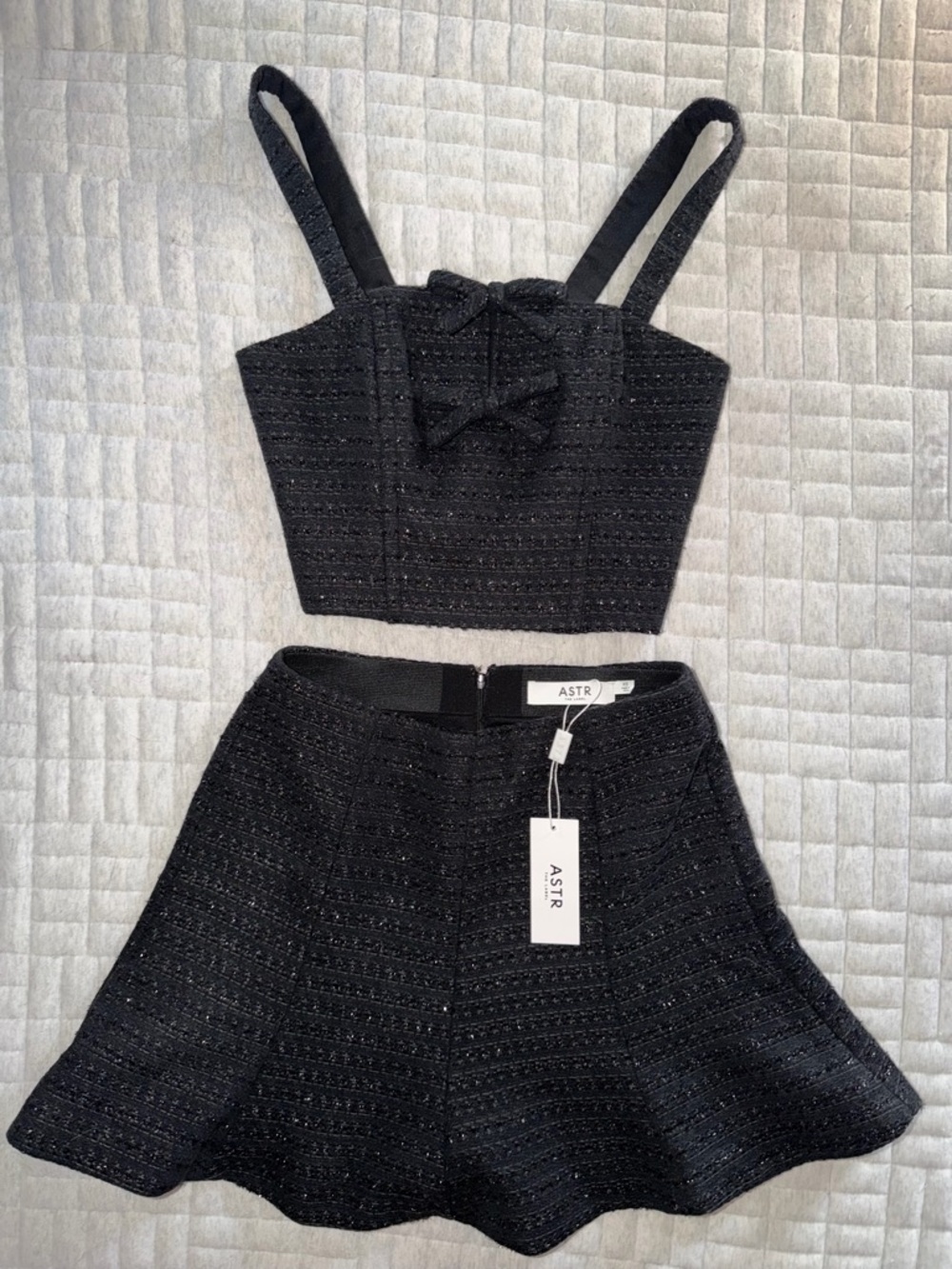 ASTR the Label - “Kiona” Black Tweed Set